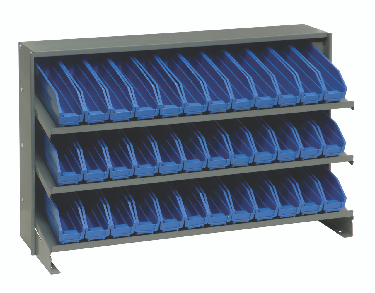 Pick Rack, slopped, bench style, Gray, Blue, Carbon Steel, QPRHA-100BL