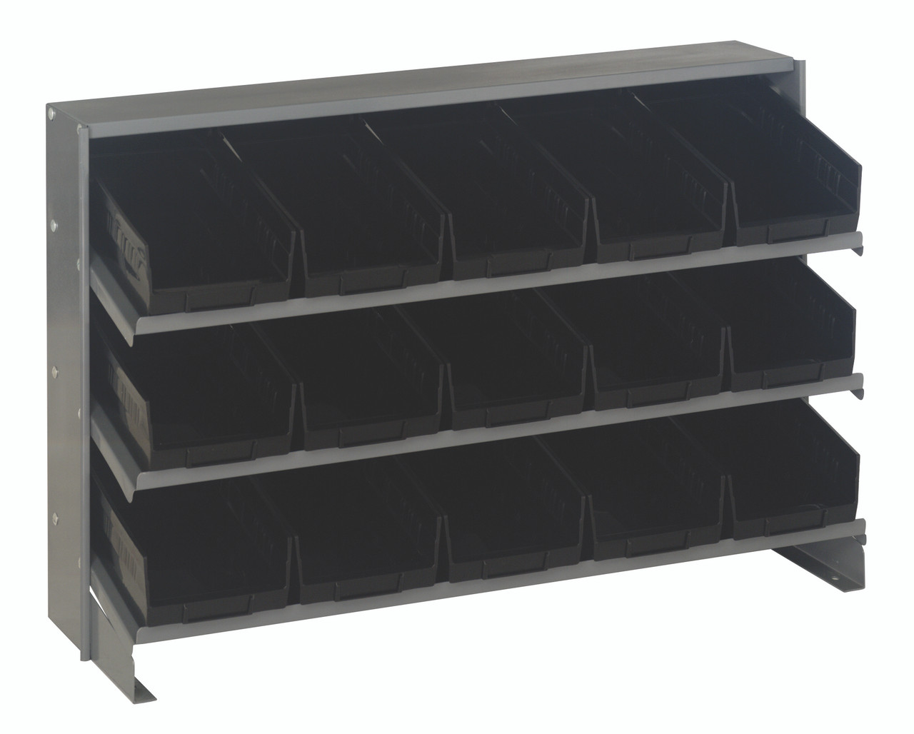 Pick Rack, slopped, bench style, Gray, Black, Carbon Steel, QPRHA-102BK