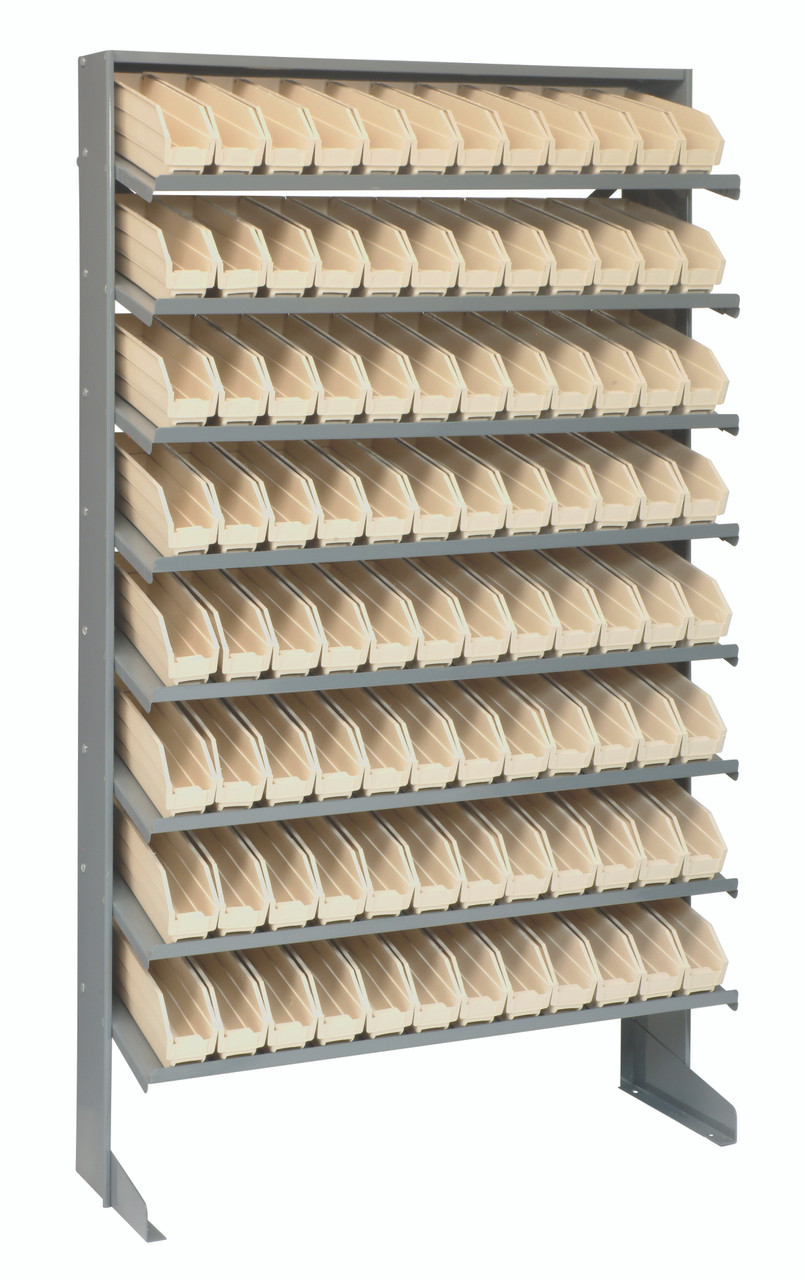 Pick Rack, slopped, single sided, Gray, Ivory, Carbon Steel, QPRS-100IV