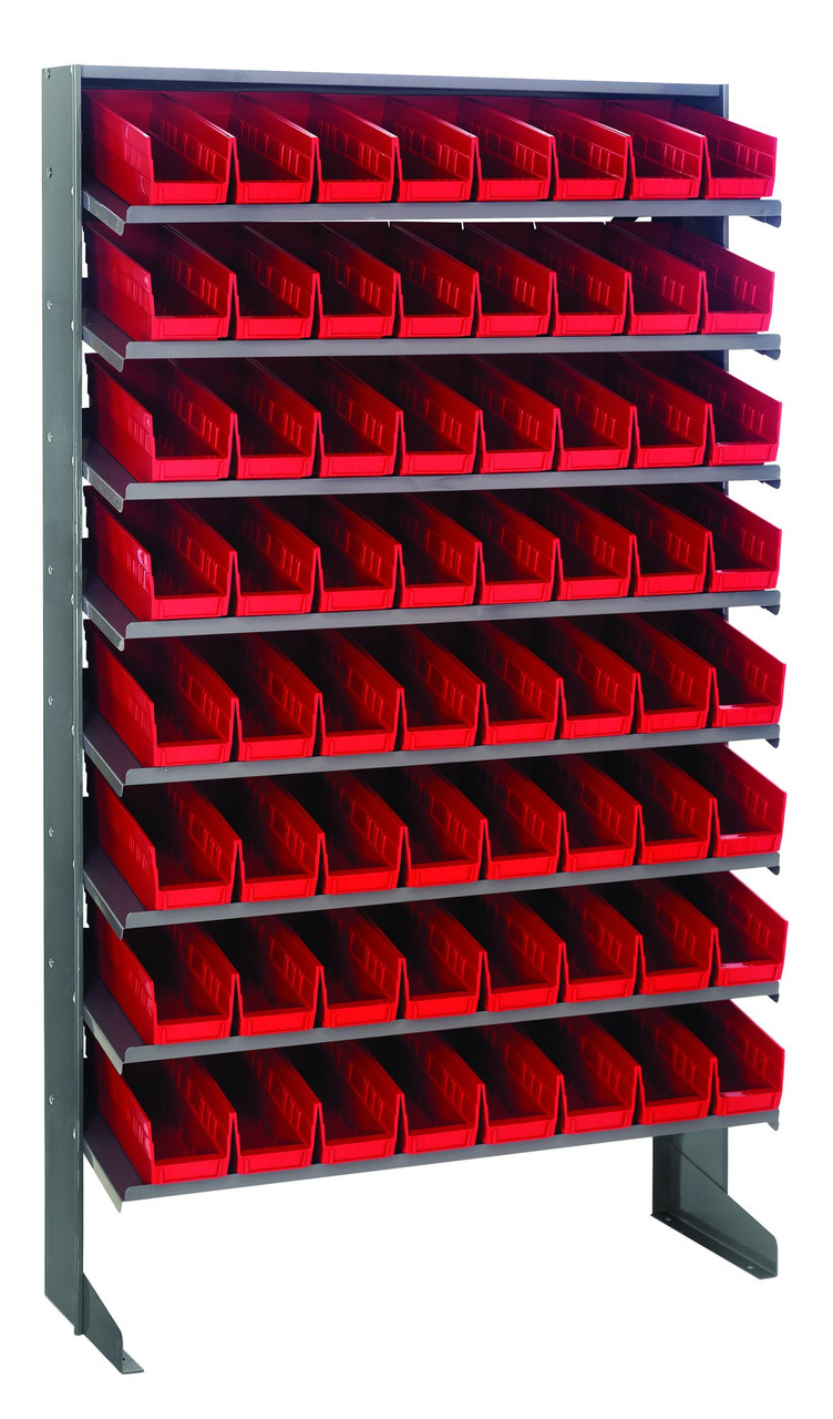 Pick Rack, slopped, single sided, Gray, Red, Carbon Steel, QPRS-101RD