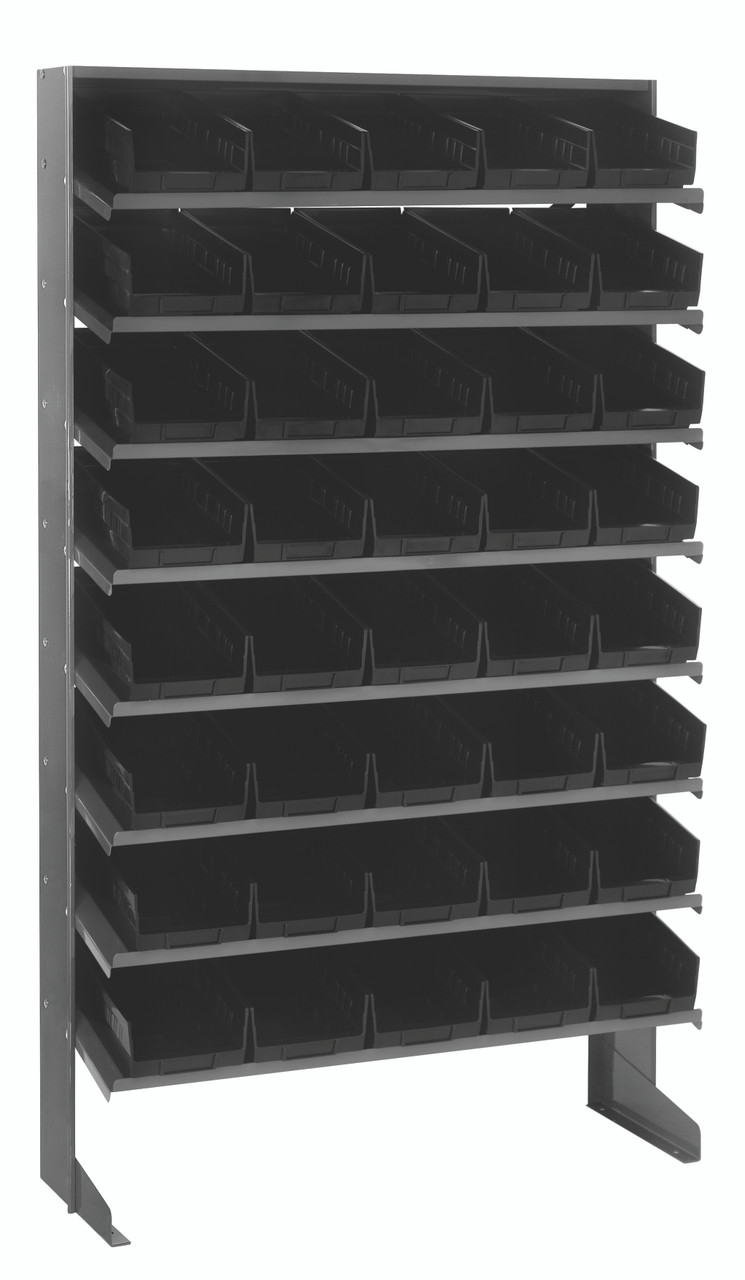 Pick Rack, slopped, single sided, Gray, Black, Carbon Steel, QPRS-102BK