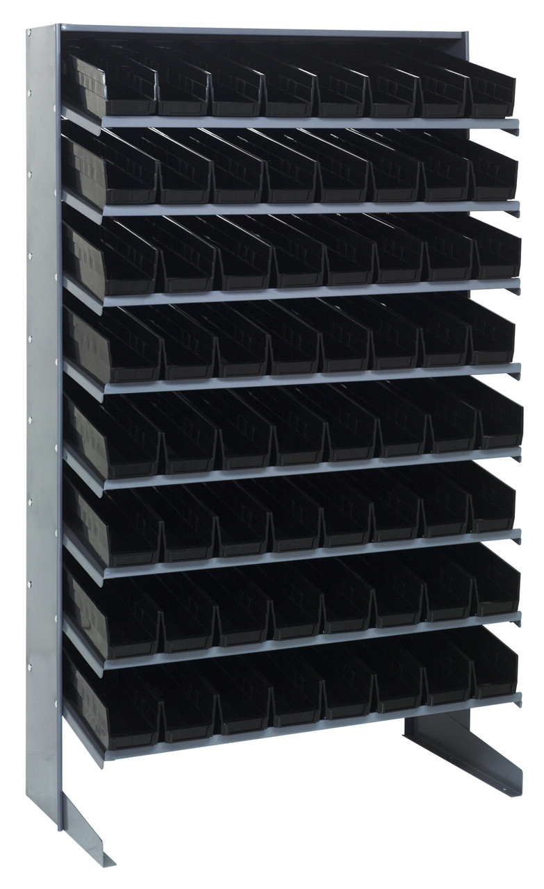 Pick Rack, slopped, single sided, Gray, Black, Carbon Steel, QPRS-103BK