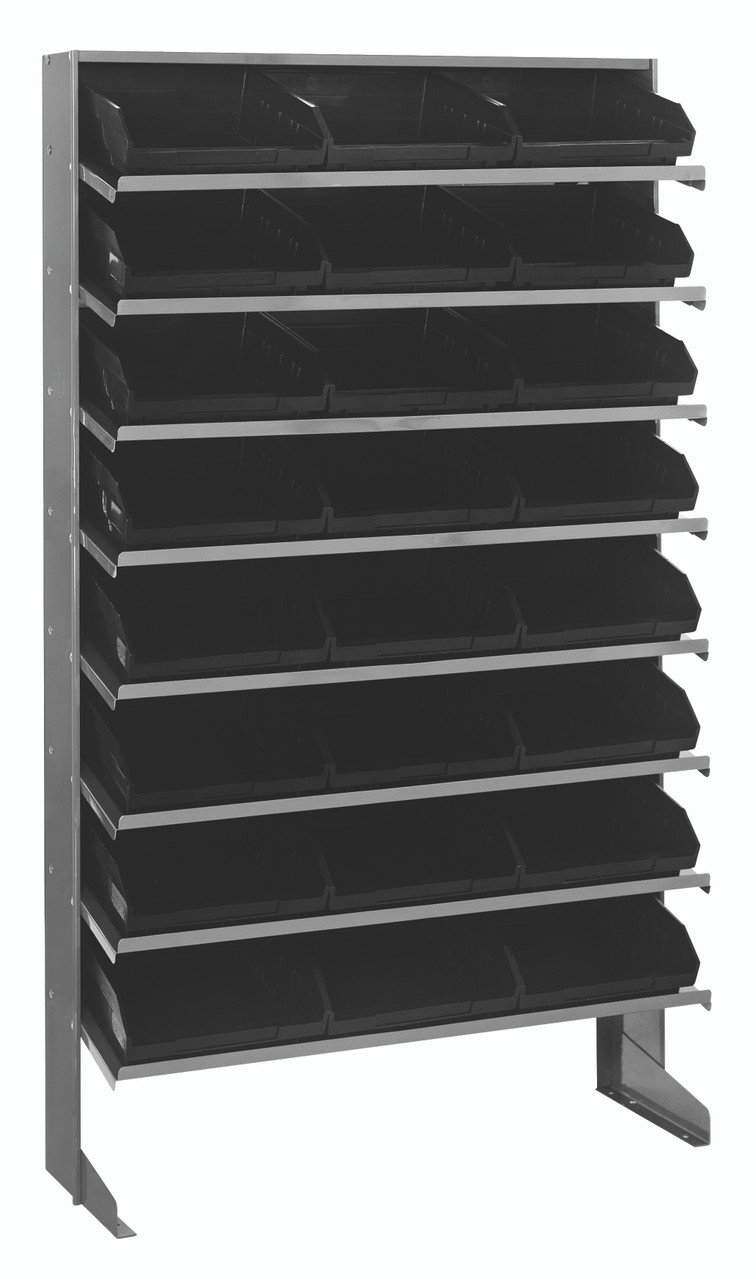 Pick Rack, slopped, single sided, Gray, Black, Carbon Steel, QPRS-109BK