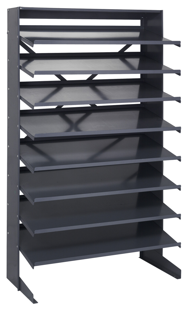 Pick Rack, slopped, single sided, Gray, 0, Carbon Steel, QPRS18-000