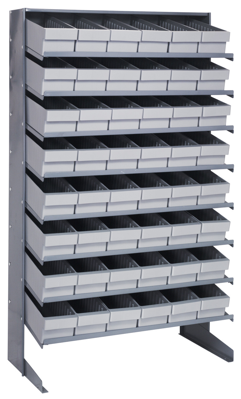 Pick Rack, slopped, single sided, Gray, Gray, Carbon Steel, QPRS-602GY