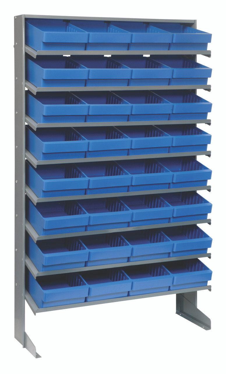 Pick Rack, slopped, single sided, Gray, Blue, Carbon Steel, QPRS-701BL