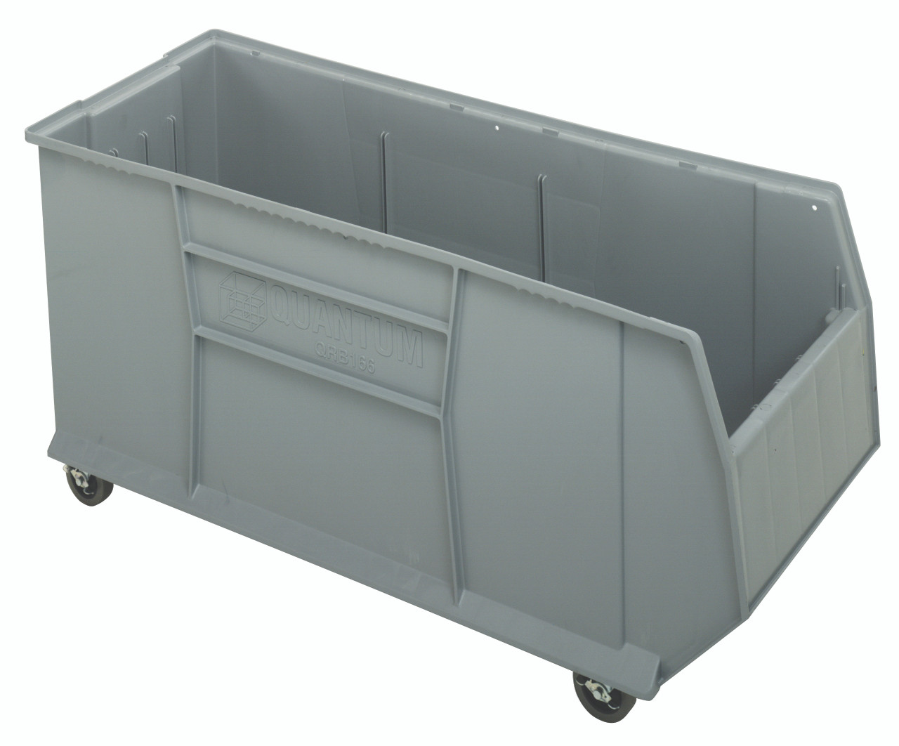 RackBin 42" Container, mobile, 16-1/2"W x 41-7/8"L x 20-1/2"H, Gray, Gray, Polypropylene, QRB176MOBGY
