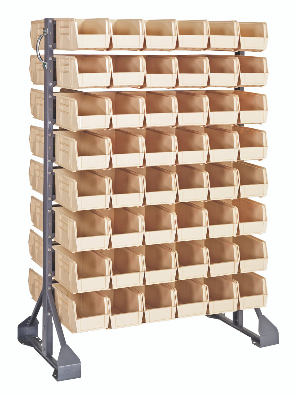 Rail Rack, double sided, 36"L x 20"W x 53"H, Gray, Ivory, Carbon Steel, QRU-16D-230-96IV