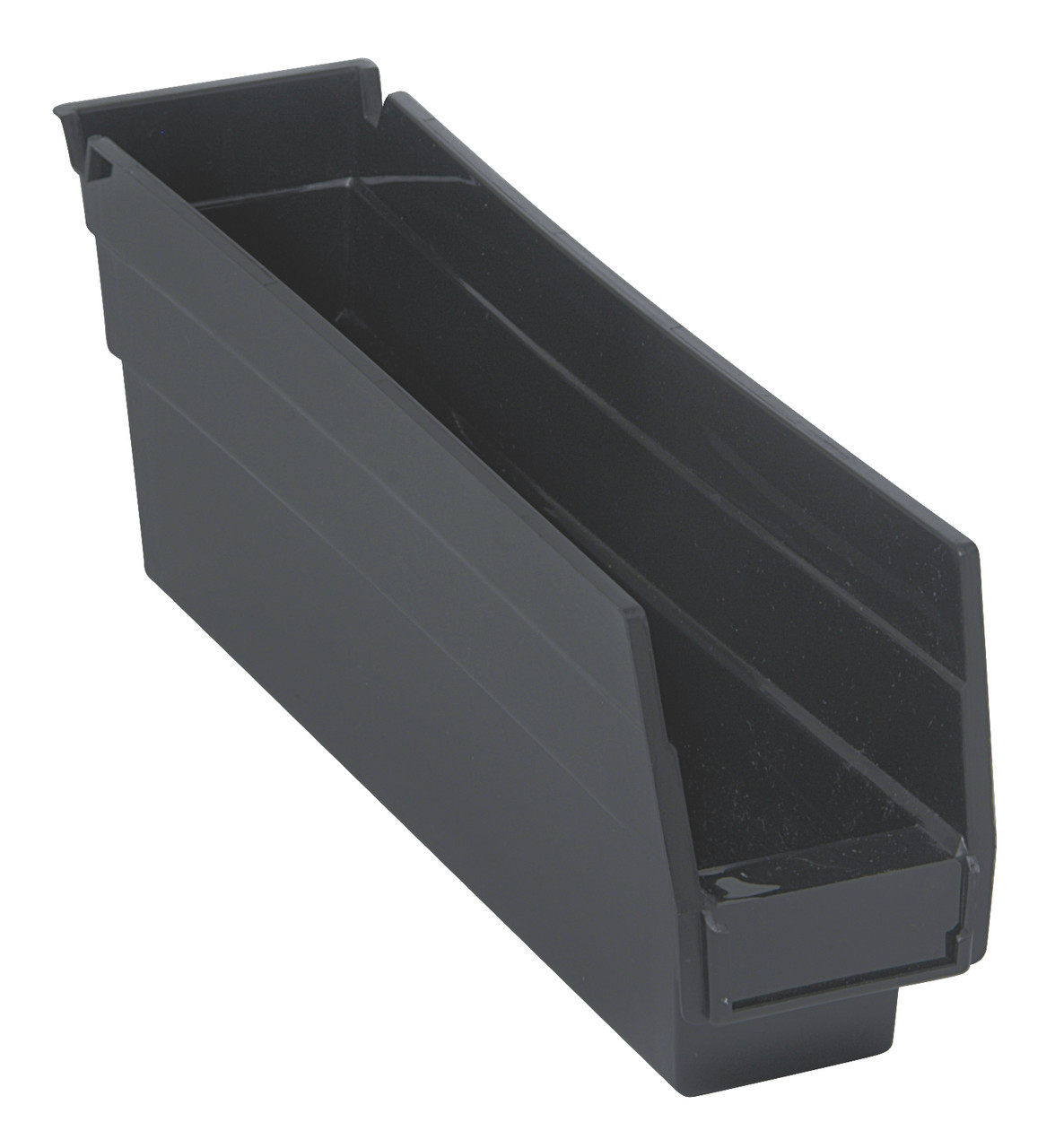 Economy Shelf Bin, nesting, 11-5/8"D x 2-3/4"W x 4"H, Black, Black, Recycled PP, QSB100BR