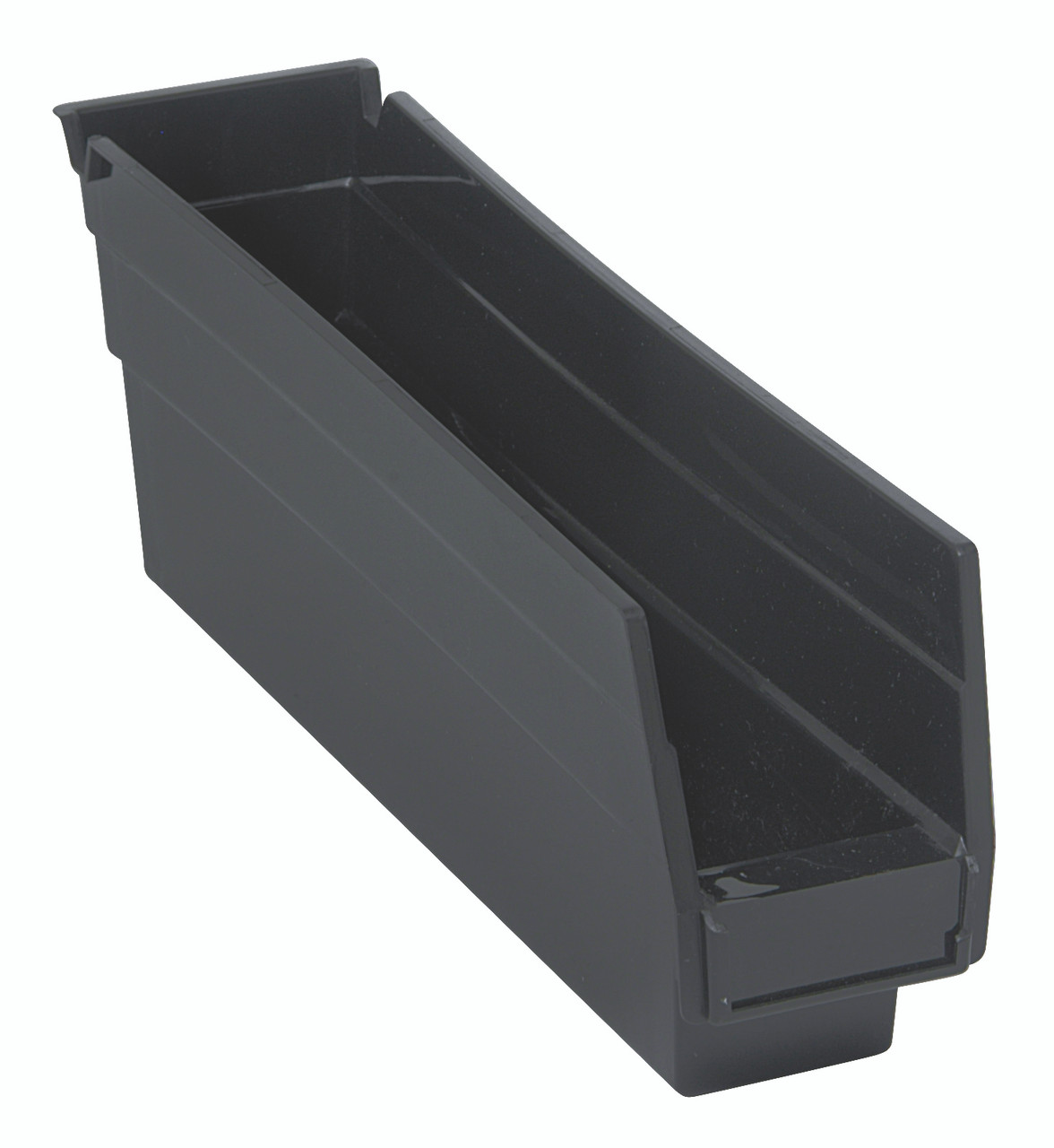 Economy Shelf Bin, nesting, 11-5/8"D x 2-3/4"W x 4"H, Black, Black, Recycled PP, QSB100BRCS