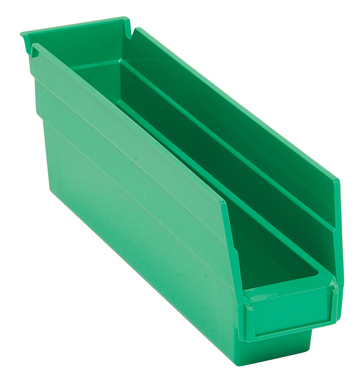 Economy shelf bin, nesting, 11-5/8"D x 2-3/4"W x 4"H, Green, Green, Polypropylene, QSB100GNCS