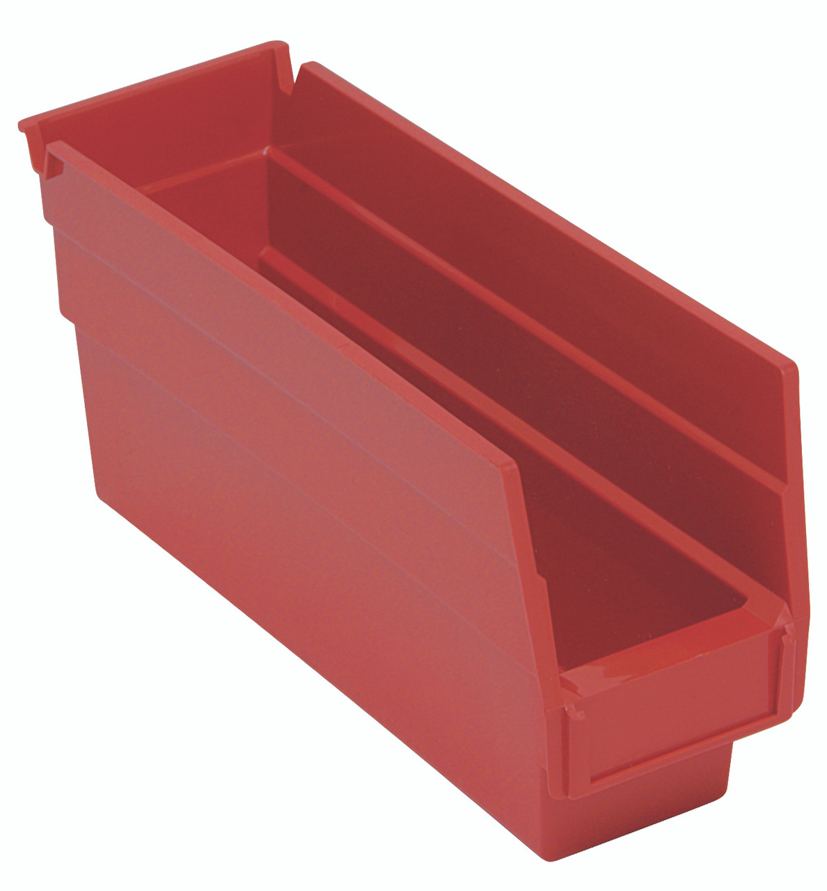 Economy shelf bin, nesting, 11-5/8"D x 2-3/4"W x 4"H, Red, Red, Polypropylene, QSB100RD