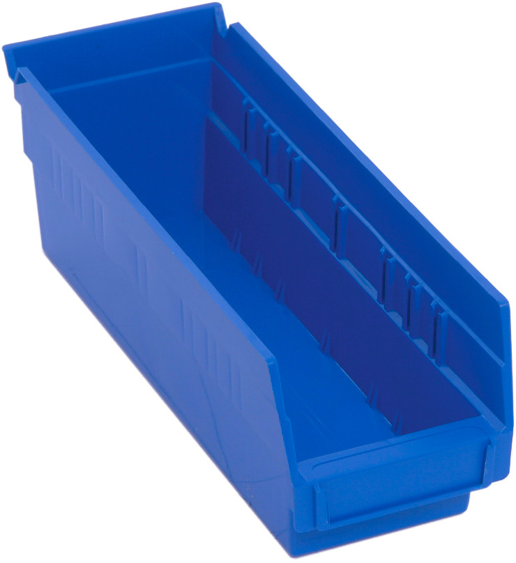 Economy shelf bin, nesting, 11-5/8"D x 4-1/8"W x 4"H, Blue, Blue, Polypropylene, QSB101BL