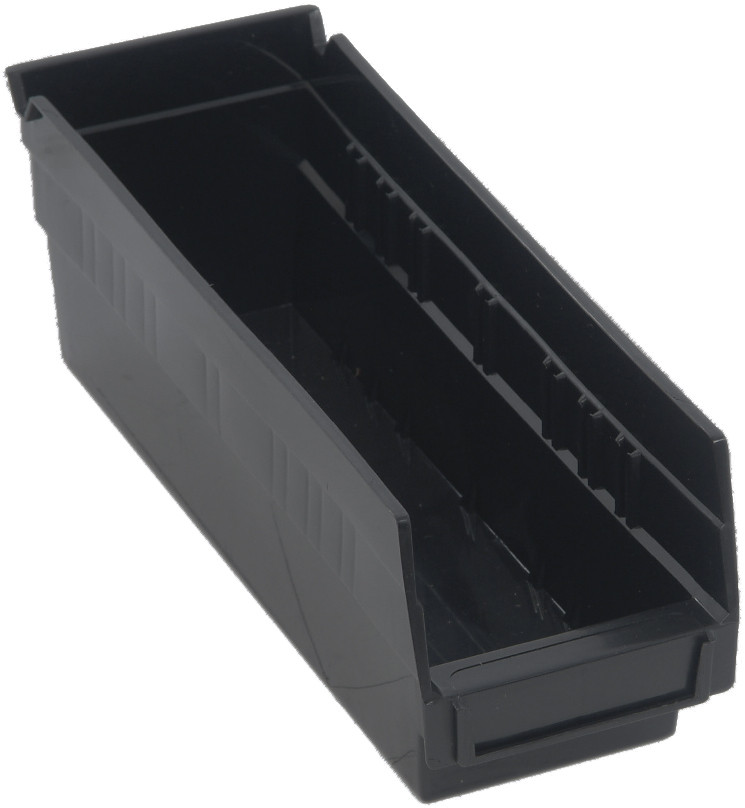 Economy Shelf Bin, nesting, conductive, Black, Black, ESD, QSB101CO