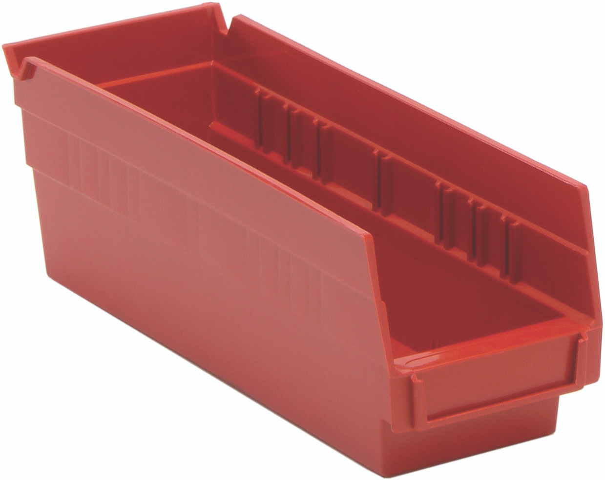 Economy shelf bin, nesting, 11-5/8"D x 4-1/8"W x 4"H, Red, Red, Polypropylene, QSB101RDCS