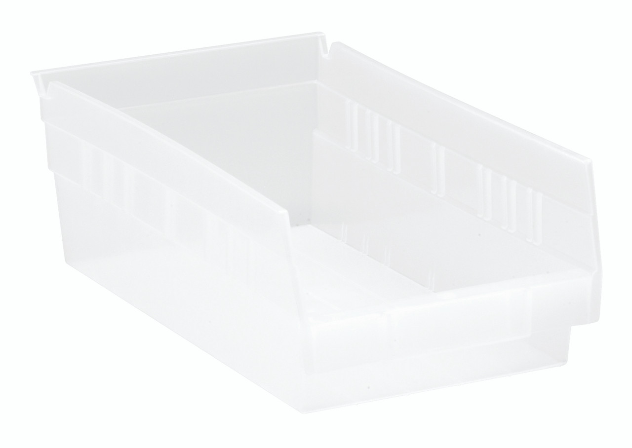 Economy Shelf Bin, nesting, 11-5/8"D x 6-5/8"W x 4"H, Clear, Clear, Polypropylene, QSB102CLCS
