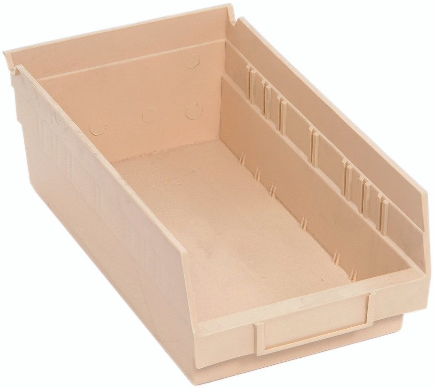 Economy shelf bin, nesting, 11-5/8"D x 6-5/8"W x 4"H, Ivory, Ivory, Polypropylene, QSB102IV