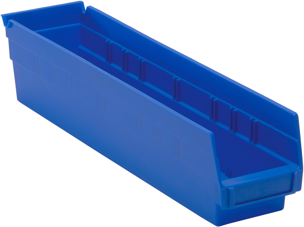 Economy shelf bin, nesting, 17-7/8"D x 4-1/8"W x 4"H, Blue, Blue, Polypropylene, QSB103BL