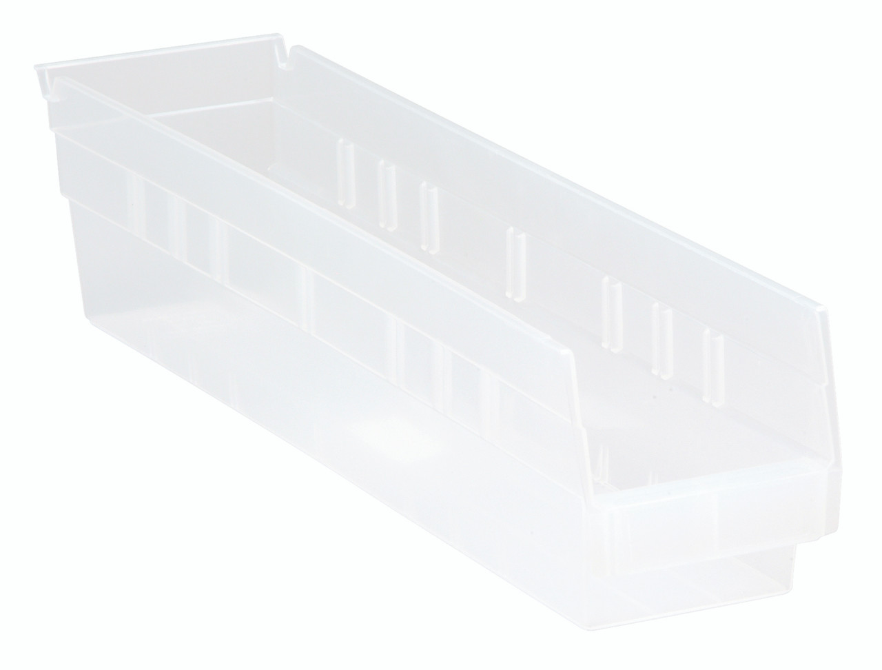 Economy Shelf Bin, nesting, 17-7/8"D x 4-1/8"W x 4"H, Clear, Clear, Polypropylene, QSB103CL