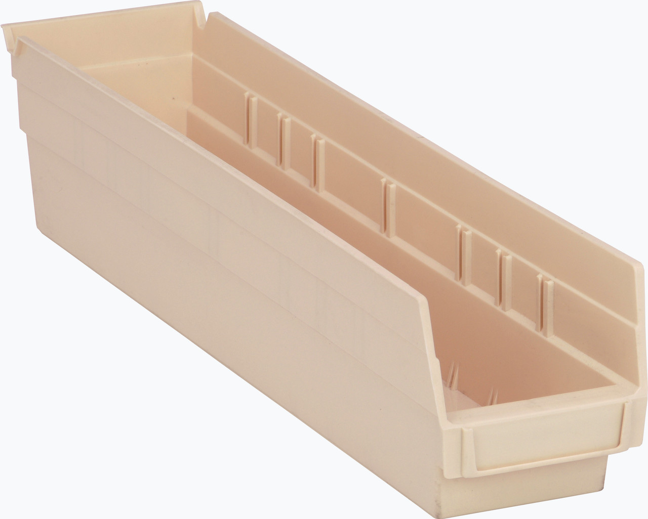 Economy shelf bin, nesting, 17-7/8"D x 4-1/8"W x 4"H, Ivory, Ivory, Polypropylene, QSB103IV