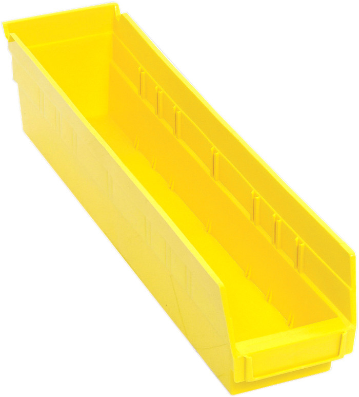 Economy shelf bin, nesting, 17-7/8"D x 4-1/8"W x 4"H, Yellow, Yellow, Polypropylene, QSB103YLCS