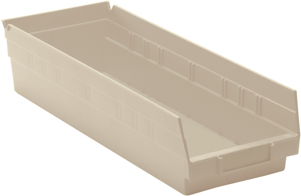 Economy shelf bin, nesting, 17-7/8"D x 6-5/8"W x 4"H, Ivory, Ivory, Polypropylene, QSB104IV