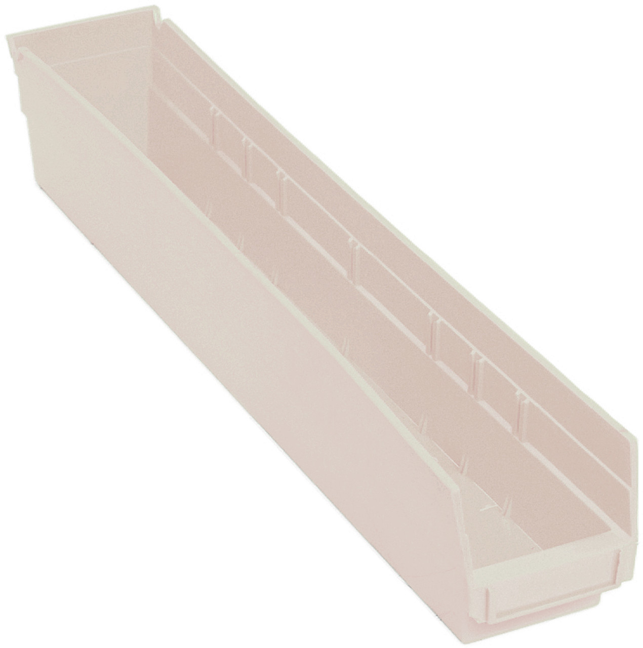 Economy shelf bin, nesting, 23-5/8"D x 4-1/8"W x 4"H, Ivory, Ivory, Polypropylene, QSB105IV