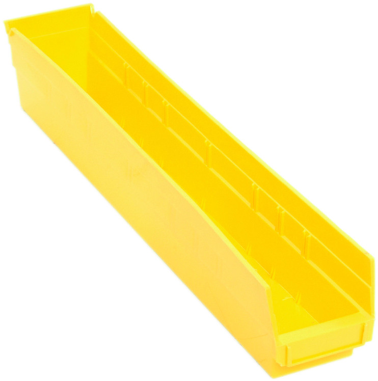 Economy shelf bin, nesting, 23-5/8"D x 4-1/8"W x 4"H, Yellow, Yellow, Polypropylene, QSB105YLCS
