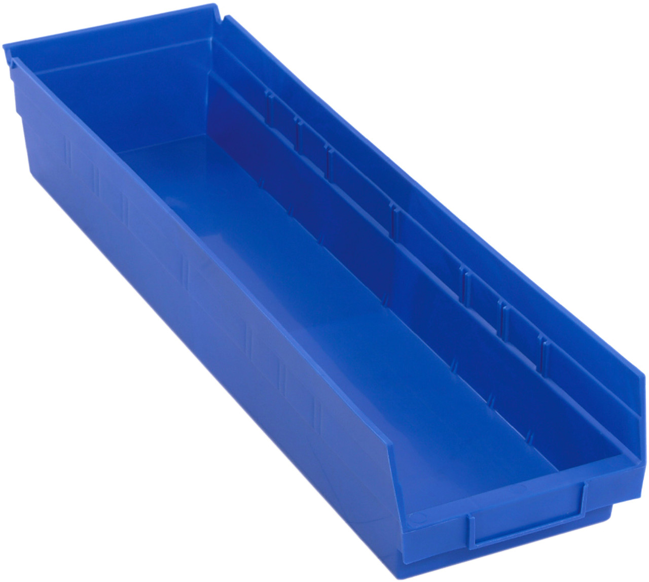 Economy shelf bin, nesting, 23-5/8"D x 6-5/8"W x 4"H, Blue, Blue, Polypropylene, QSB106BLCS
