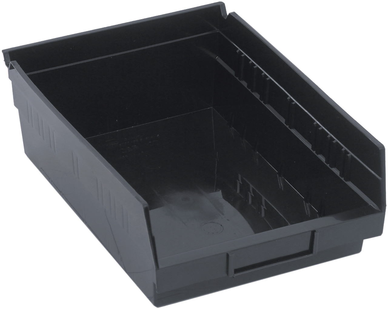 Economy Shelf Bin, nesting, 11-5/8"D x 8-3/8"W x 4"H, Black, Black, Polypropylene, QSB107BR