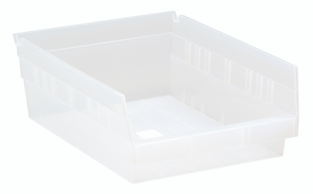 Economy Shelf Bin, nesting, 11-5/8"D x 8-3/8"W x 4"H, Clear, Clear, Polypropylene, QSB107CLCS