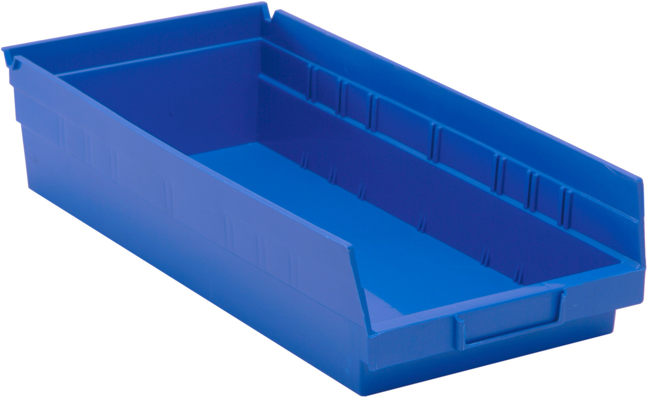 Economy shelf bin, nesting, 17-7/8"D x 8-3/8"W x 4"H, Blue, Blue, Polypropylene, QSB108BLCS
