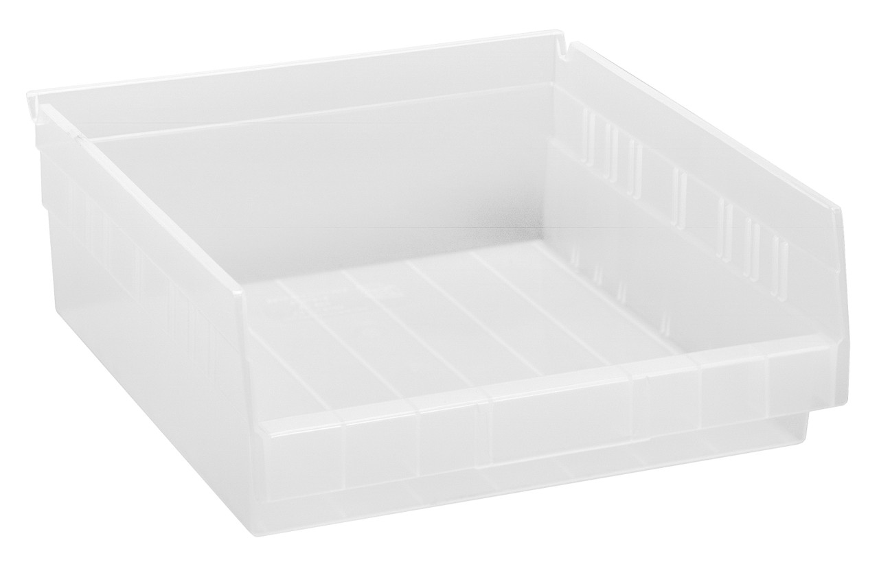 Economy Shelf Bin, nesting, 11-5/8"D x 11-1/8"W x 4"H, Clear, Clear, Polypropylene, QSB109CLCS