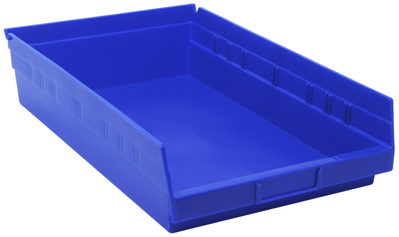 Economy shelf bin, nesting, 17-7/8"D x 11-1/8"W x 4"H, Blue, Blue, Polypropylene, QSB110BLCS