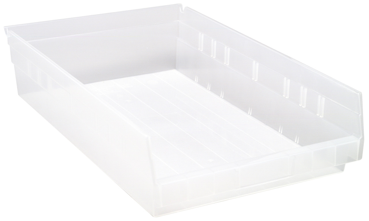 Economy Shelf Bin, nesting, 17-7/8"D x 11-1/8"W x 4"H, Clear, Clear, Polypropylene, QSB110CL