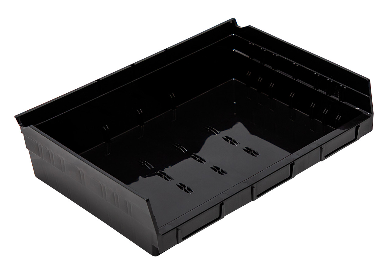 Economy Shelf Bin, nesting, 16-1/2"W x 11-5/8"L x 4"H, Black, Black, Polypropylene, QSB118BR