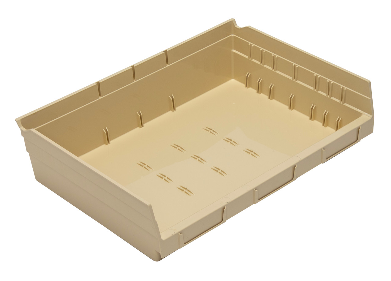 Economy Shelf Bin, nesting, 16-1/2"W x 11-5/8"L x 4"H, Ivory, Ivory, Polypropylene, QSB118IVCS