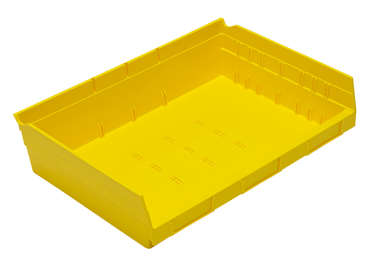 Economy Shelf Bin, nesting, 16-1/2"W x 11-5/8"L x 4"H, Yellow, Yellow, Polypropylene, QSB118YL