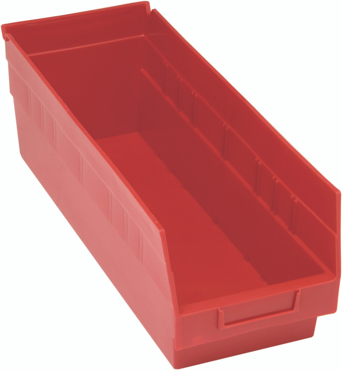 Economy Shelf Bin, nesting, 6-5/8"W x 17-7/8"L x 6"H, Red, Red, Polypropylene, QSB204RDCS