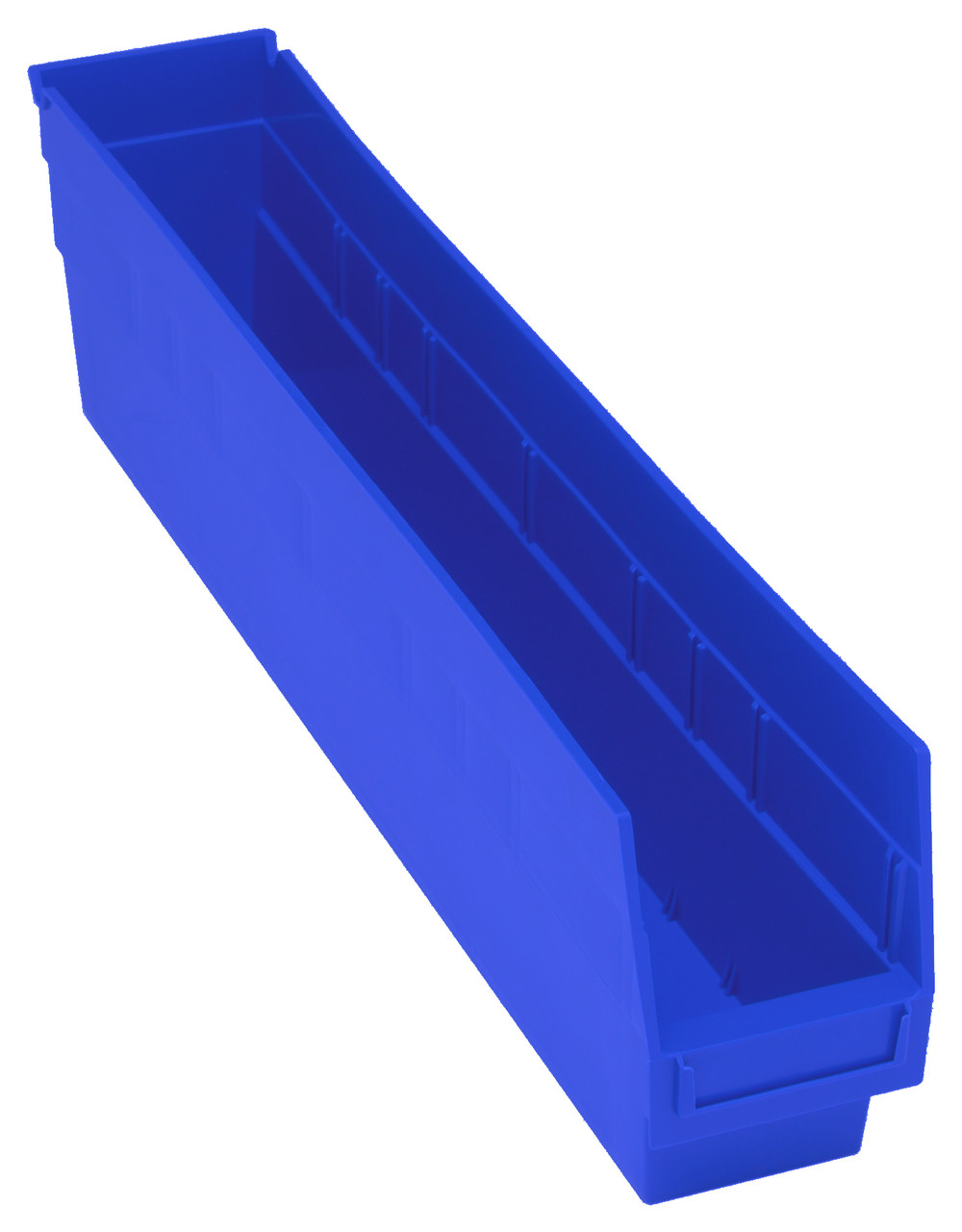 Economy Shelf Bin, nesting, 4-1/8"W x 23-5/8"L x 6"H, Blue, Blue, Polypropylene, QSB205BL