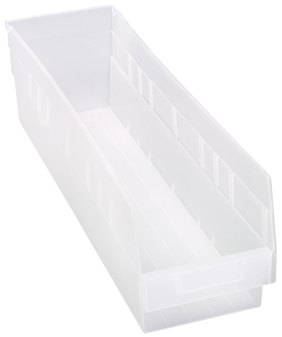 Economy Shelf Bin, nesting, 6-5/8"W x 23-5/8"L x 6"H, Clear, Clear, Polypropylene, QSB206CLCS