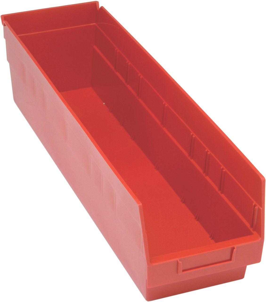Economy Shelf Bin, nesting, 6-5/8"W x 23-5/8"L x 6"H, Red, Red, Polypropylene, QSB206RD