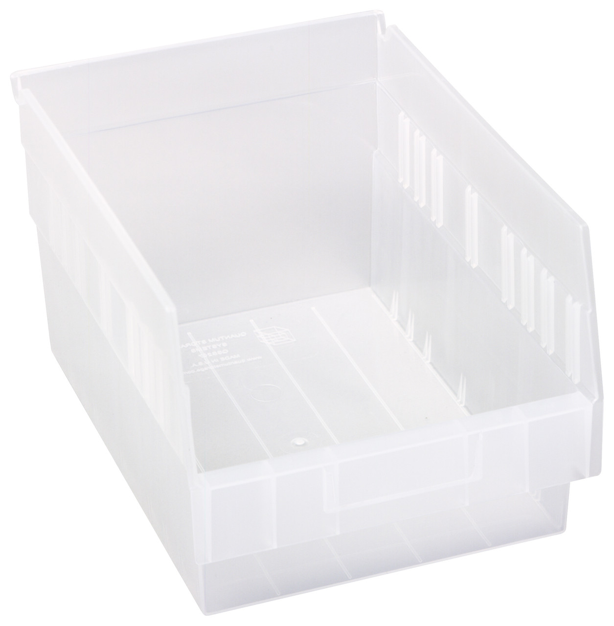 Economy Shelf Bin, nesting, 8-3/8"W x 11-5/8"L x 6"H, Clear, Clear, Polypropylene, QSB207CL
