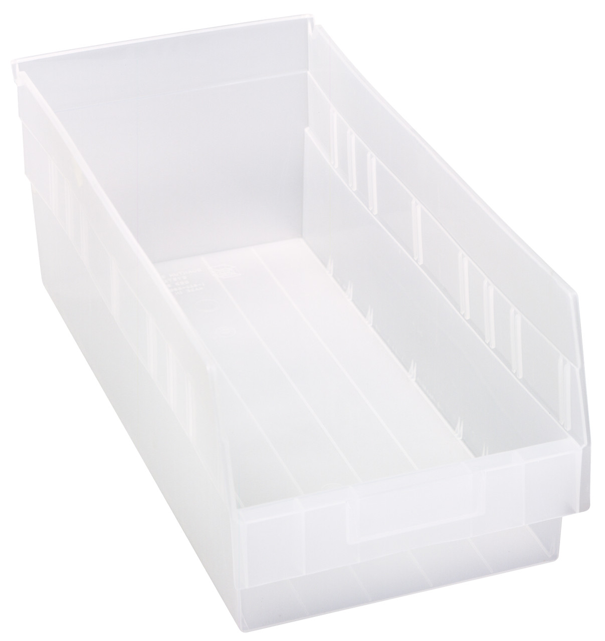 Economy Shelf Bin, nesting, 8-3/8"W x 17-7/8"L x 6"H, Clear, Clear, Polypropylene, QSB208CLCS