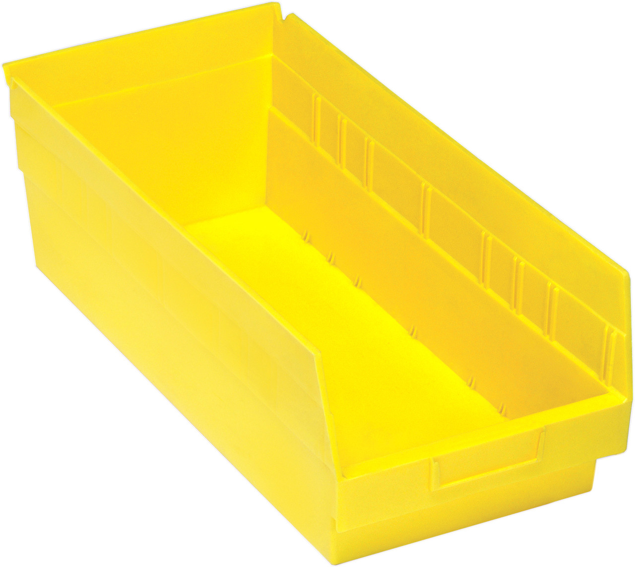 Economy Shelf Bin, nesting, 8-3/8"W x 17-7/8"L x 6"H, Yellow, Yellow, Polypropylene, QSB208YL
