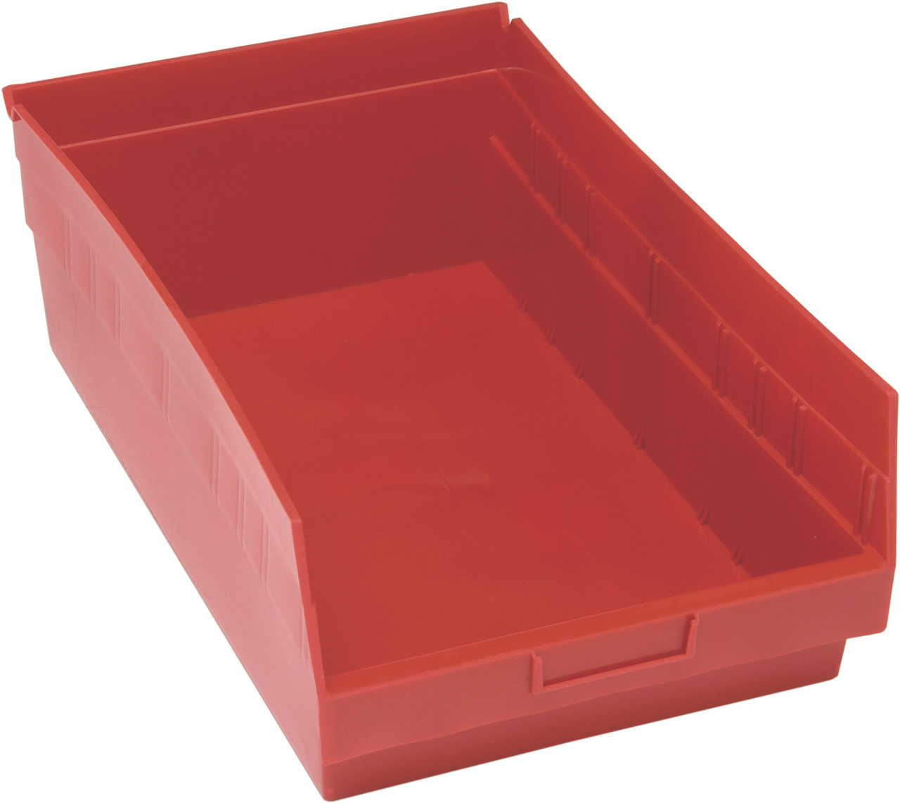 Economy Shelf Bin, nesting, 11-1/8"W x 17-7/8"L x 6"H, Red, Red, Polypropylene, QSB210RDCS