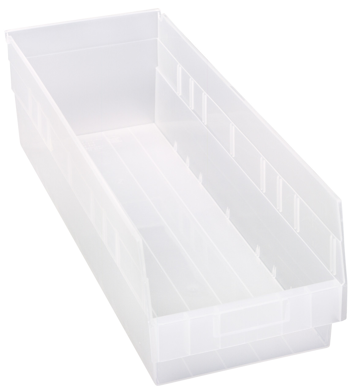 Economy Shelf Bin, nesting, 8-3/8"W x 23-5/8"L x 6"H, Clear, Clear, Polypropylene, QSB214CLCS