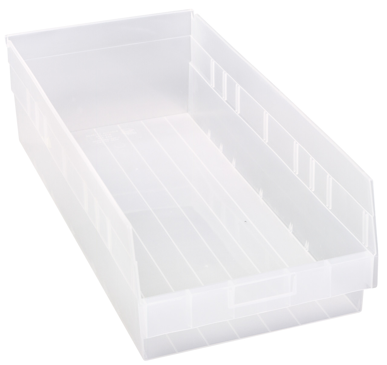 Economy Shelf Bin, nesting, 11-1/8"W x 23-5/8"L x 6"H, Clear, Clear, Polypropylene, QSB216CL
