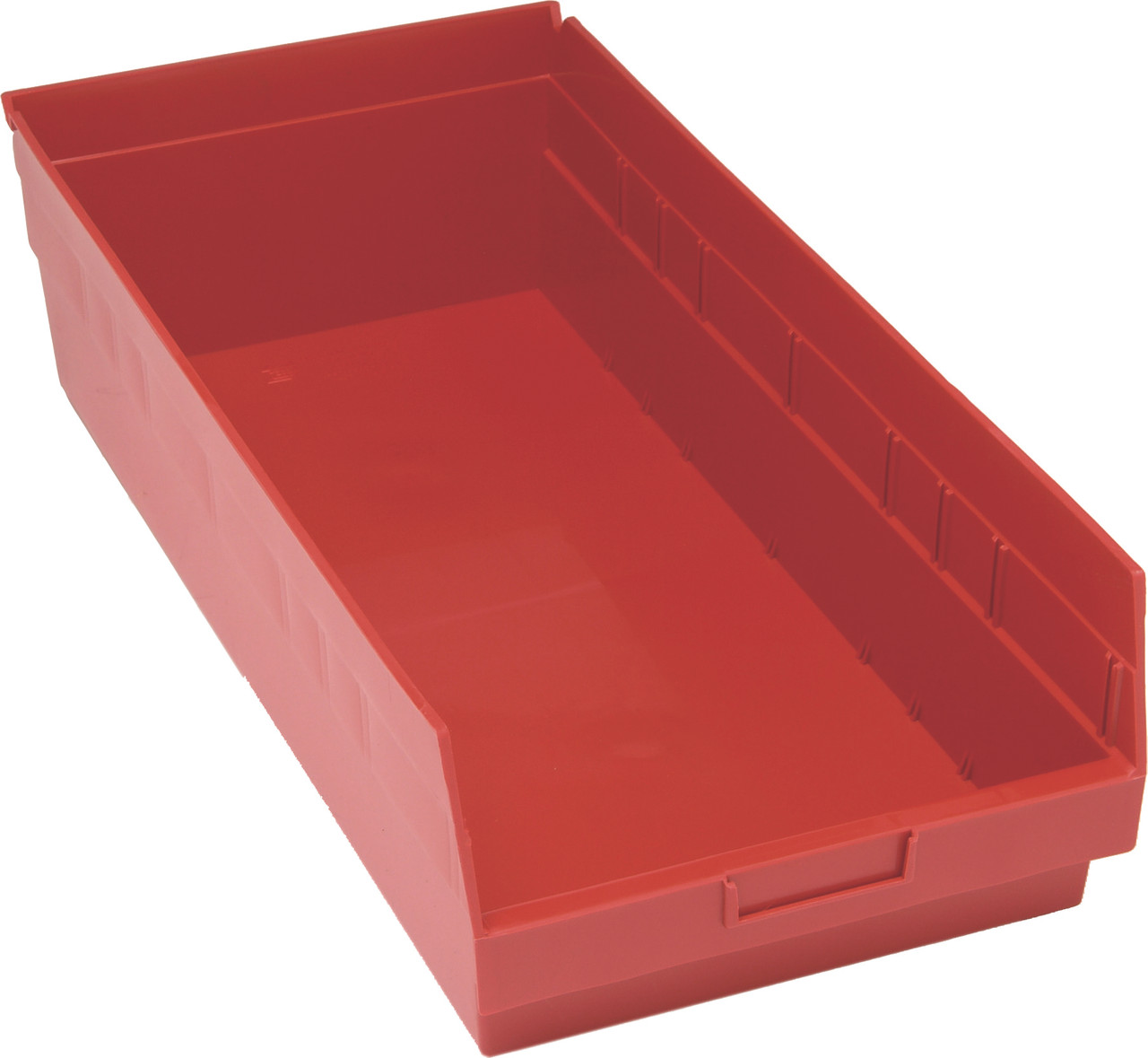 Economy Shelf Bin, nesting, 11-1/8"W x 23-5/8"L x 6"H, Red, Red, Polypropylene, QSB216RD