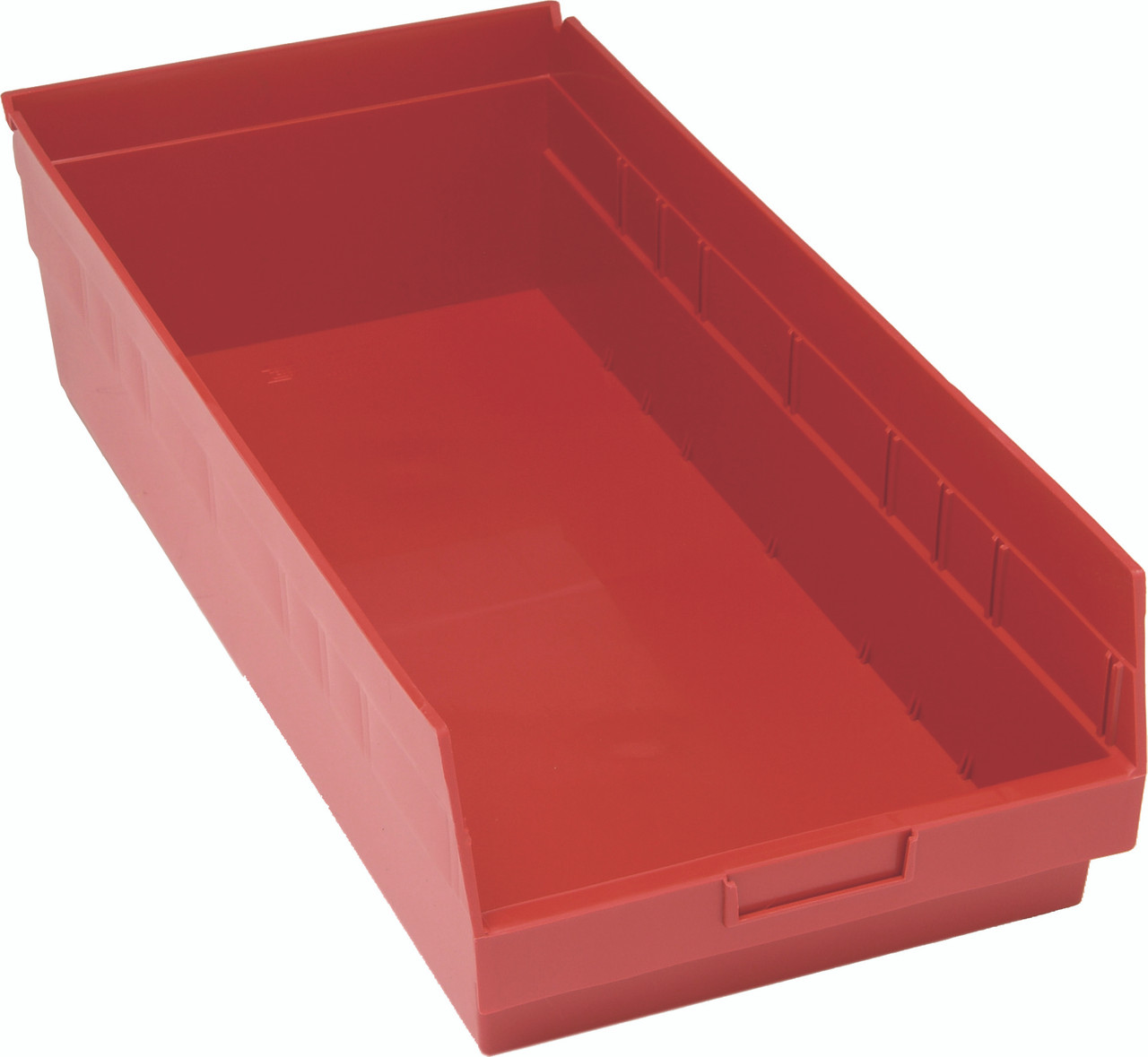 Economy Shelf Bin, nesting, 11-1/8"W x 23-5/8"L x 6"H, Red, Red, Polypropylene, QSB216RDCS